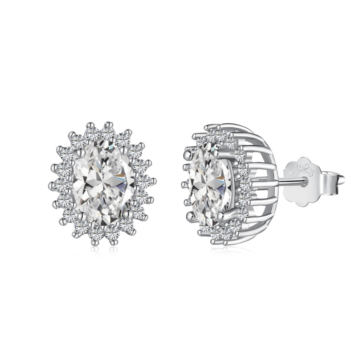 [Polaidi Jewelry]Delicate Radiant Oval Cut Daily Earrings