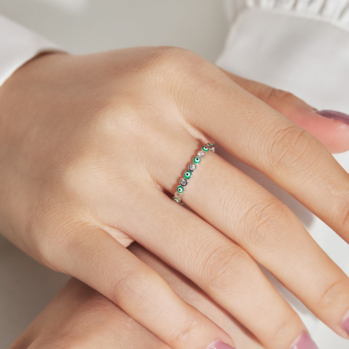 [Polaidi Jewelry]Sparkling Vibrant Round Shape Daily Ring