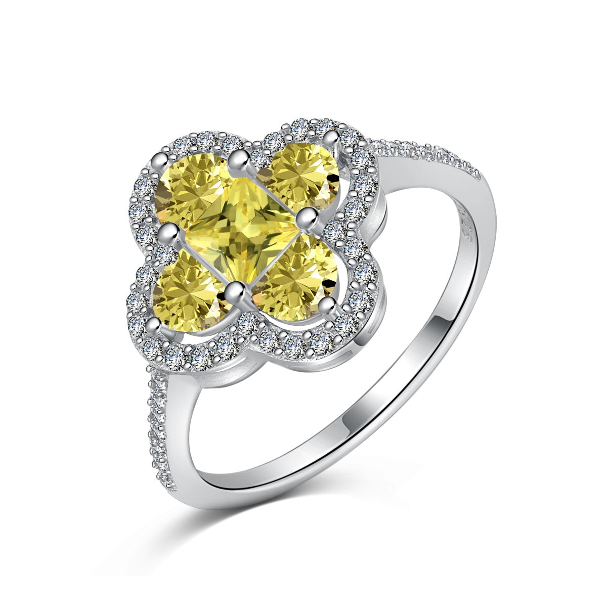 [Polaidi Jewelry]Luxurious Eternity Flower Shape Banquet Ring