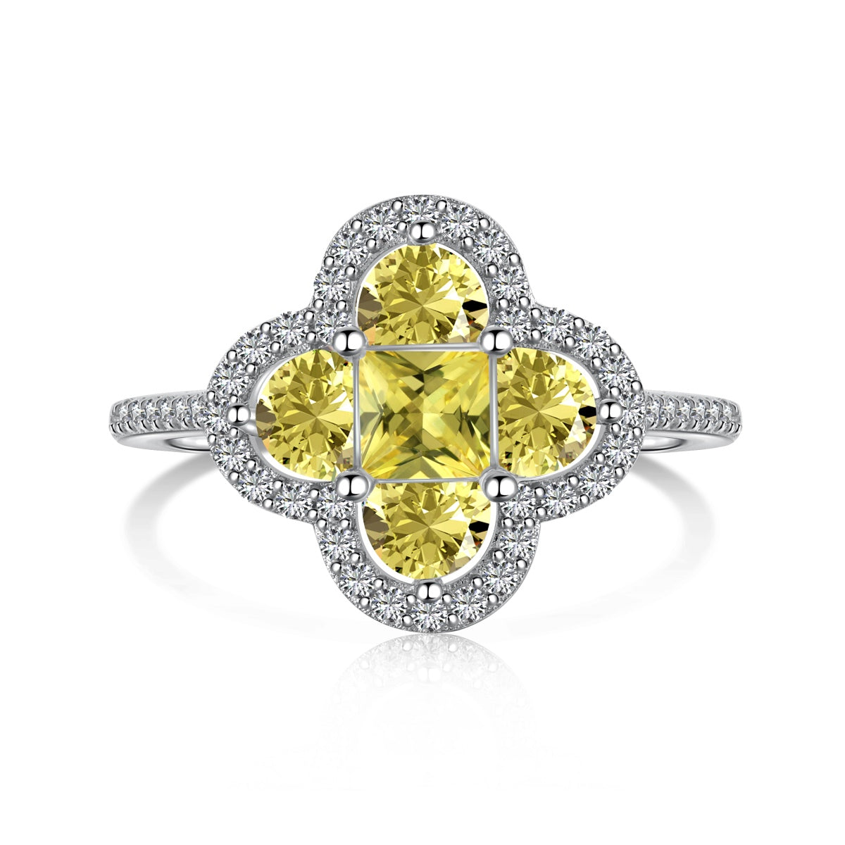 [Polaidi Jewelry]Luxurious Eternity Flower Shape Banquet Ring