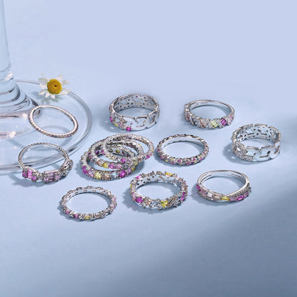 [Polaidi Jewelry]Radiant Sparkling Round Cut Daily Ring
