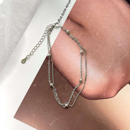 [Polaidi Jewelry]Delicate Bead Double Layer Bracelet