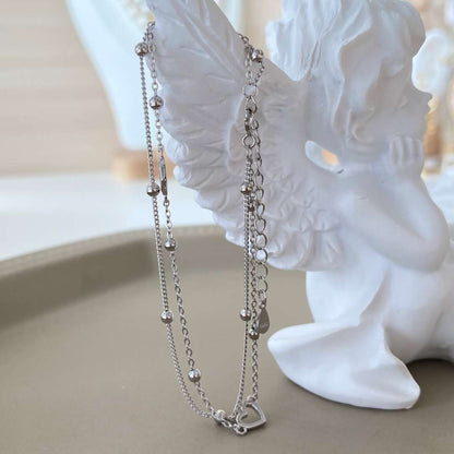 [Polaidi Jewelry]Dainty Double Layer Love Heart Bracelet