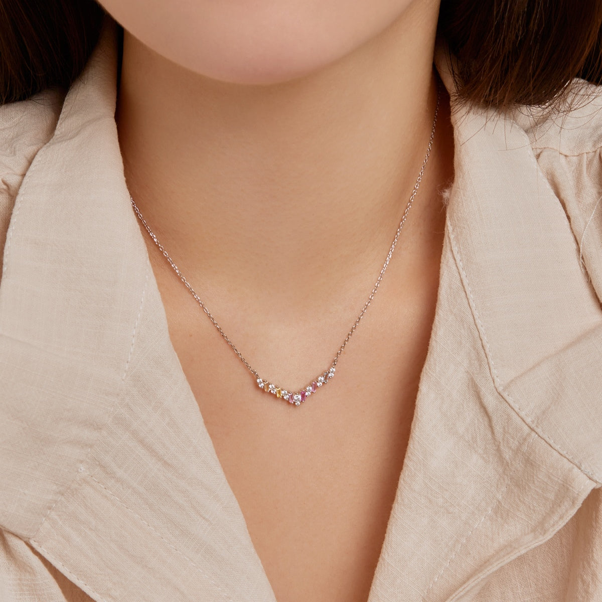 [Polaidi Jewelry]Dazzling Rainbow Necklace