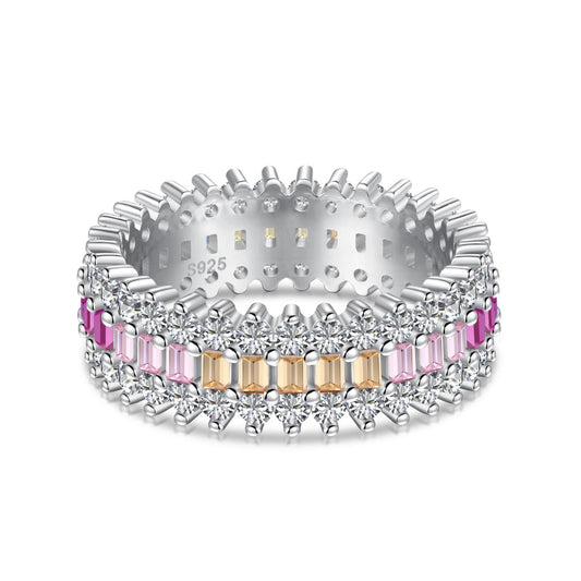 [Polaidi Jewelry]Ornate Colorful Radiant Cut Daily Ring