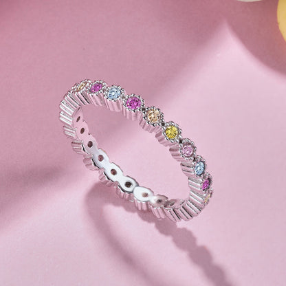 [Polaidi Jewelry]Unique Scintillating Round Cut Daily Ring