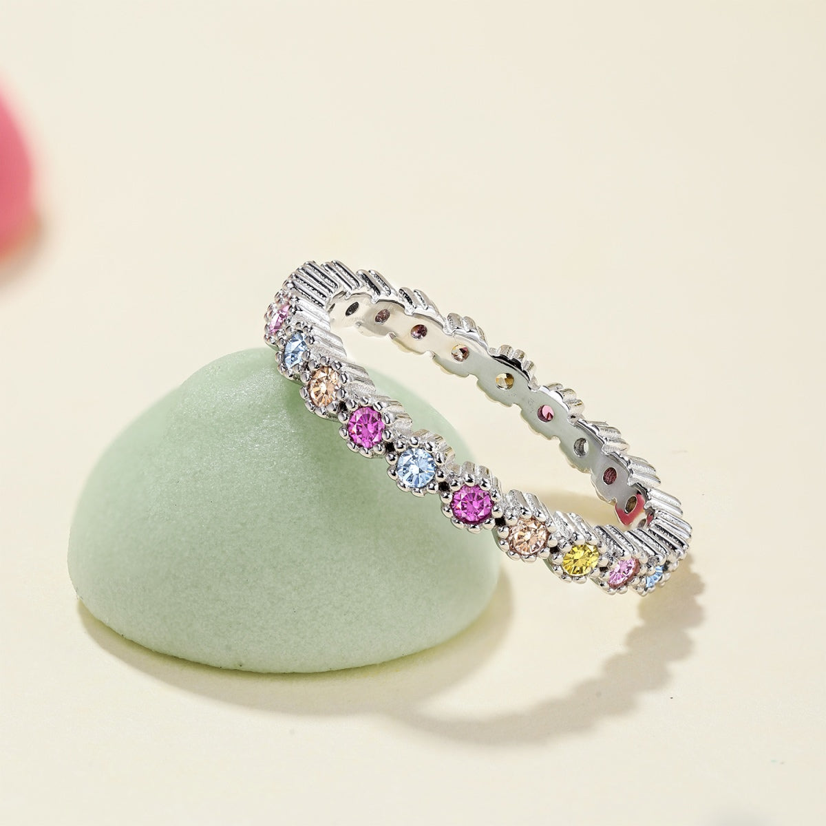 [Polaidi Jewelry]Unique Scintillating Round Cut Daily Ring