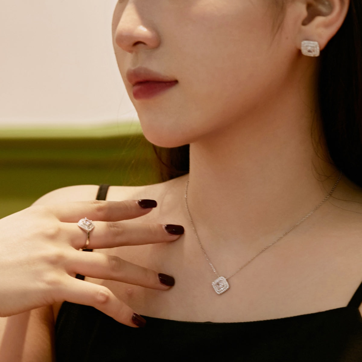 [Polaidi Jewelry]Sparkling Asscher Cut Necklace