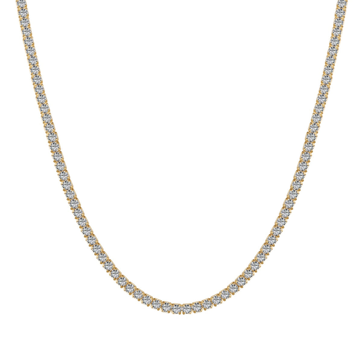 [Polaidi Jewelry]Delicate Round Shape Tennis Necklace