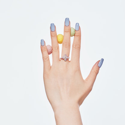 [Polaidi Jewelry]Luxurious Colorful Flower Shape Banquet Ring