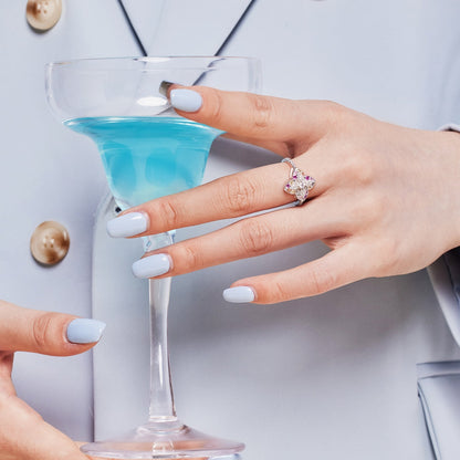 [Polaidi Jewelry]Luxurious Colorful Flower Shape Banquet Ring
