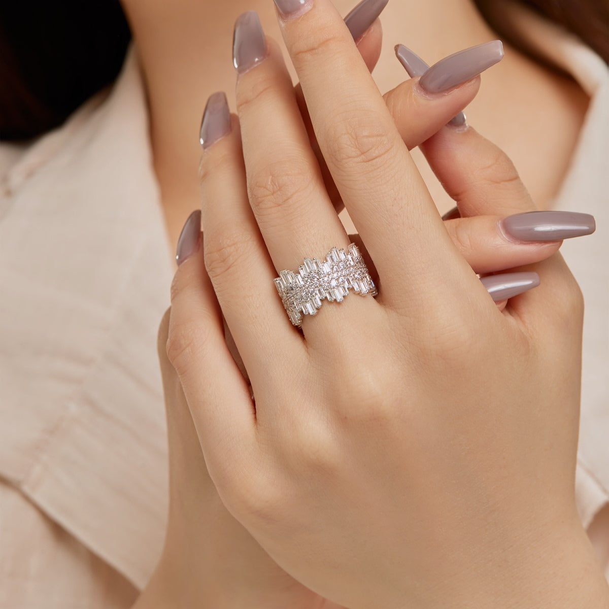 [Polaidi Jewelry]Luxurious Colorful Radiant Cut Daily Ring