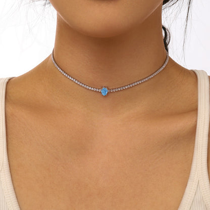 [Polaidi Jewelry]1.0 carat Unique Pear Cut Tennis Necklace