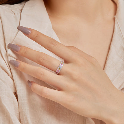 [Polaidi Jewelry]Delicate Colorful Round Cut Daily Ring