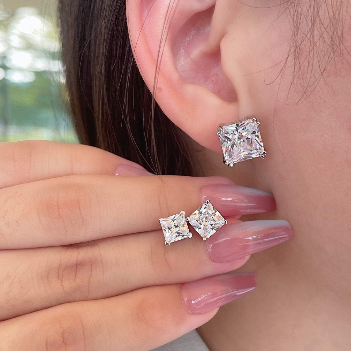 [Polaidi Jewelry]Delicate Square Shape Earrings