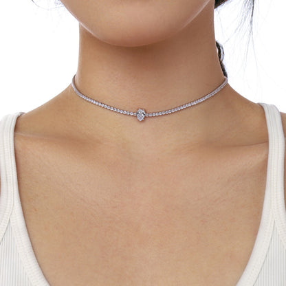 [Polaidi Jewelry]1.0 carat Unique Pear Cut Tennis Necklace