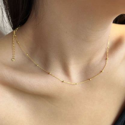 [Polaidi Jewelry]Small Bead Clavicle Chain Simple Necklace