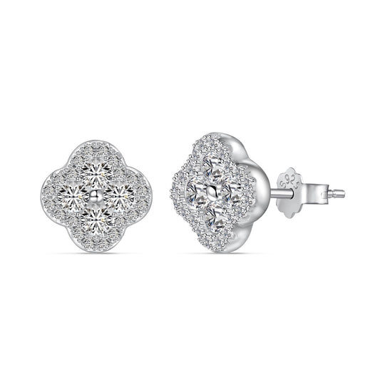 [Polaidi Jewelry]Four-Leaf Clover Flower Shaped Earrings