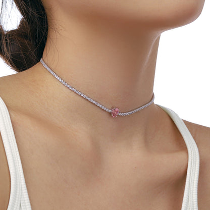 [Polaidi Jewelry]1.0 carat Unique Pear Cut Tennis Necklace