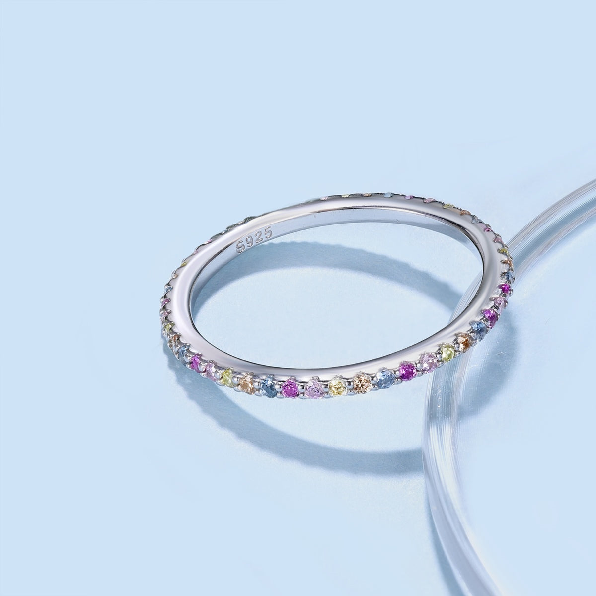 [Polaidi Jewelry]Ornate Colorful Round Cut Tennis Ring