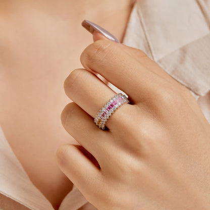 [Polaidi Jewelry]Ornate Colorful Radiant Cut Daily Ring