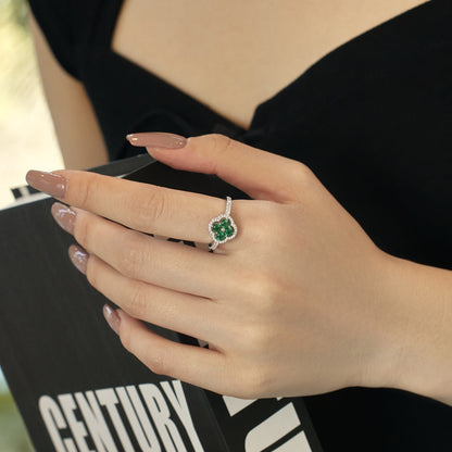 [Polaidi Jewelry]Four Leaf Clover Flower Design Ring