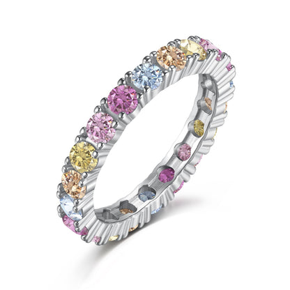 [Polaidi Jewelry]Dazzling Lustrous Round Cut Tennis Ring