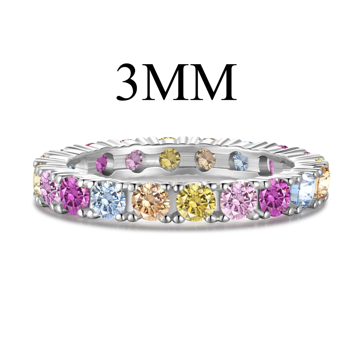 [Polaidi Jewelry]Dazzling Lustrous Round Cut Tennis Ring