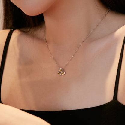 [Polaidi Jewelry]Elegant Flower Shape Pear Cut Necklace
