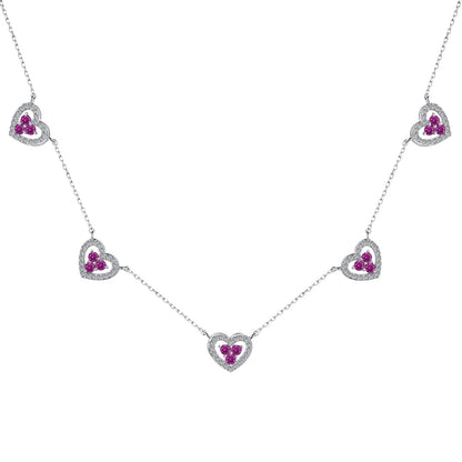 [Polaidi Jewelry]Sparkling Five Heart Necklace