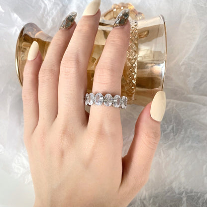 [Polaidi Jewelry]Dainty Elongated Cushion Cut Tennis Ring