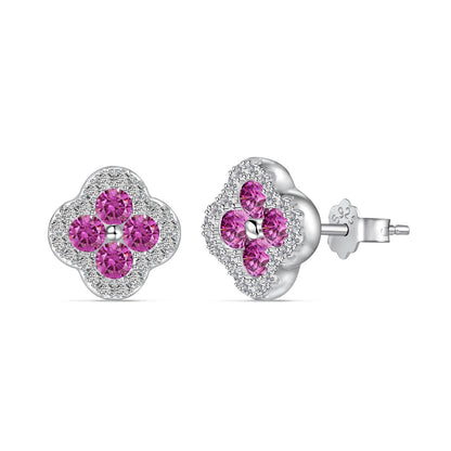 [Polaidi Jewelry]Four-Leaf Clover Flower Shaped Earrings