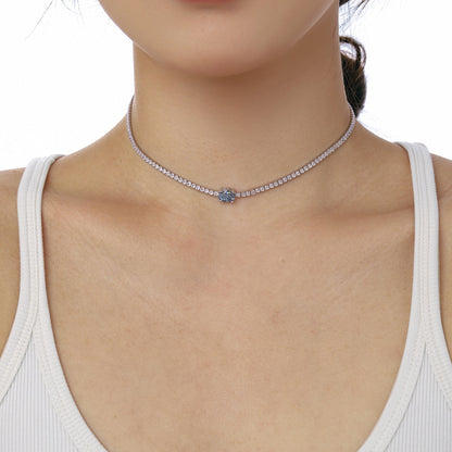 [Polaidi Jewelry]1.0 Carat Shining Oval Cut Necklace