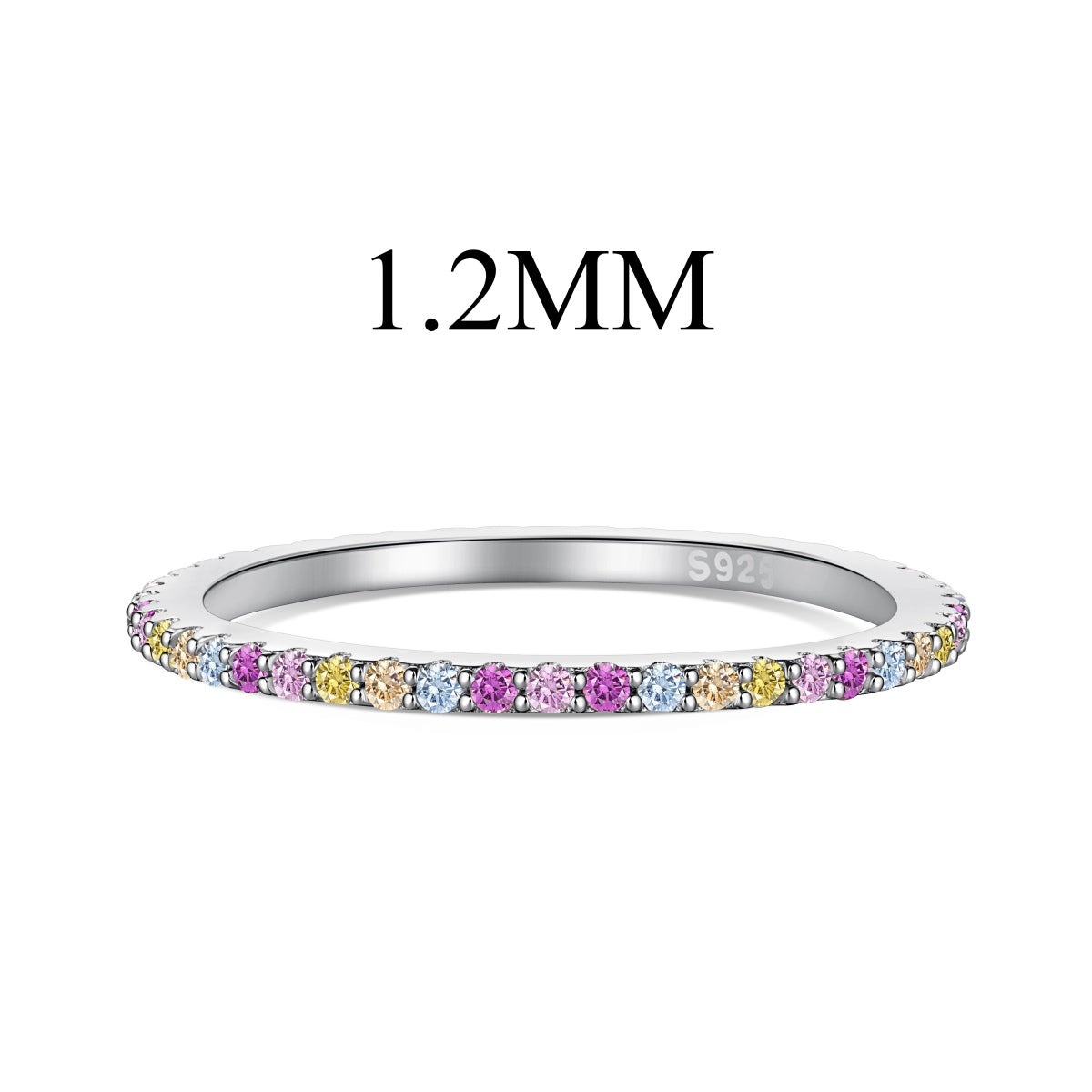 [Polaidi Jewelry]Ornate Colorful Round Cut Tennis Ring