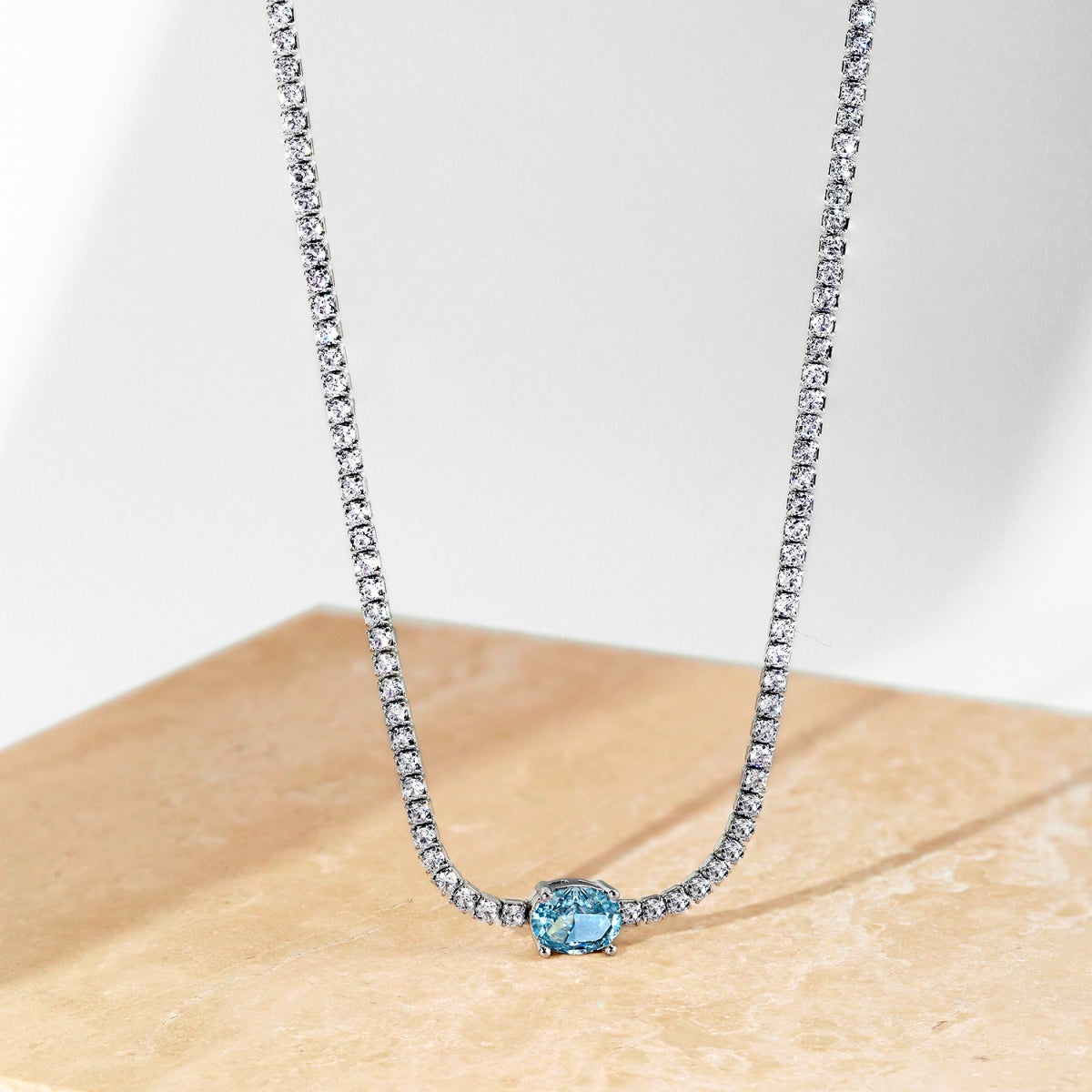 [Polaidi Jewelry]1.0 Carat Shining Oval Cut Necklace