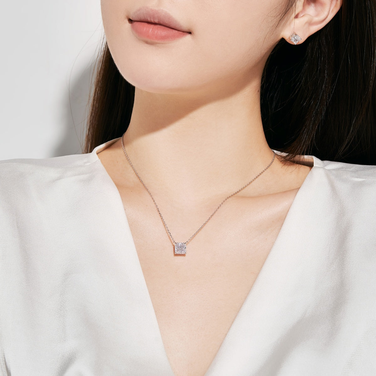[Polaidi Jewelry]1.0 Carat Radiant Princess Cut Wedding Earrings