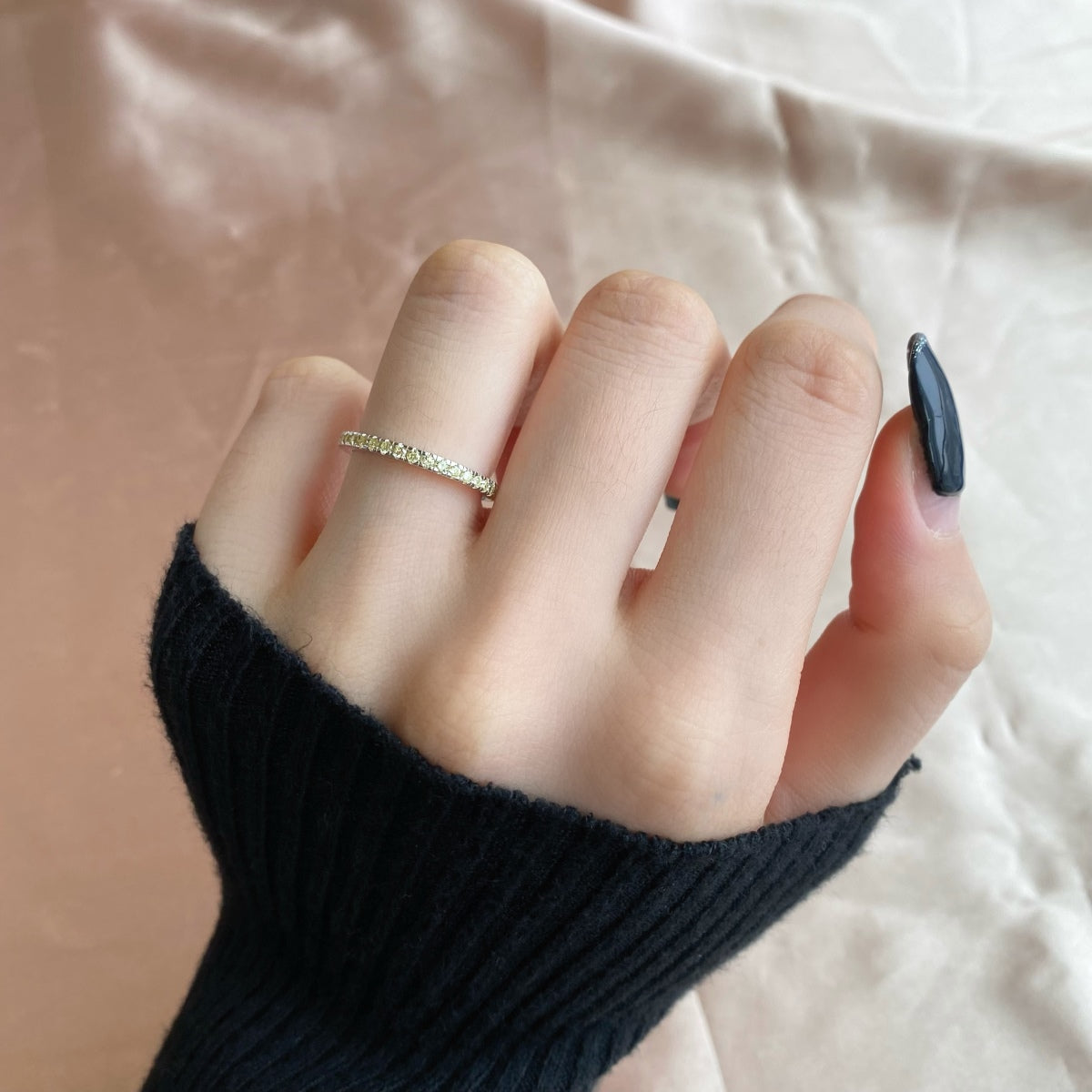 [Polaidi Jewelry]Delicate Sparkling Round Cut Daily Ring