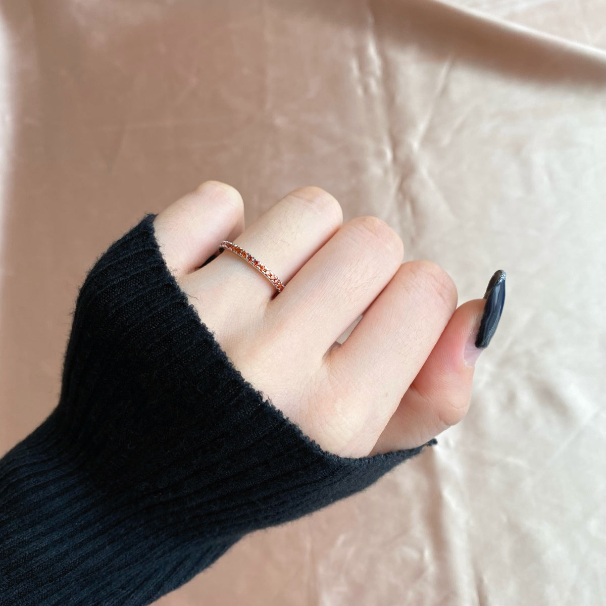 [Polaidi Jewelry]Delicate Sparkling Round Cut Daily Ring
