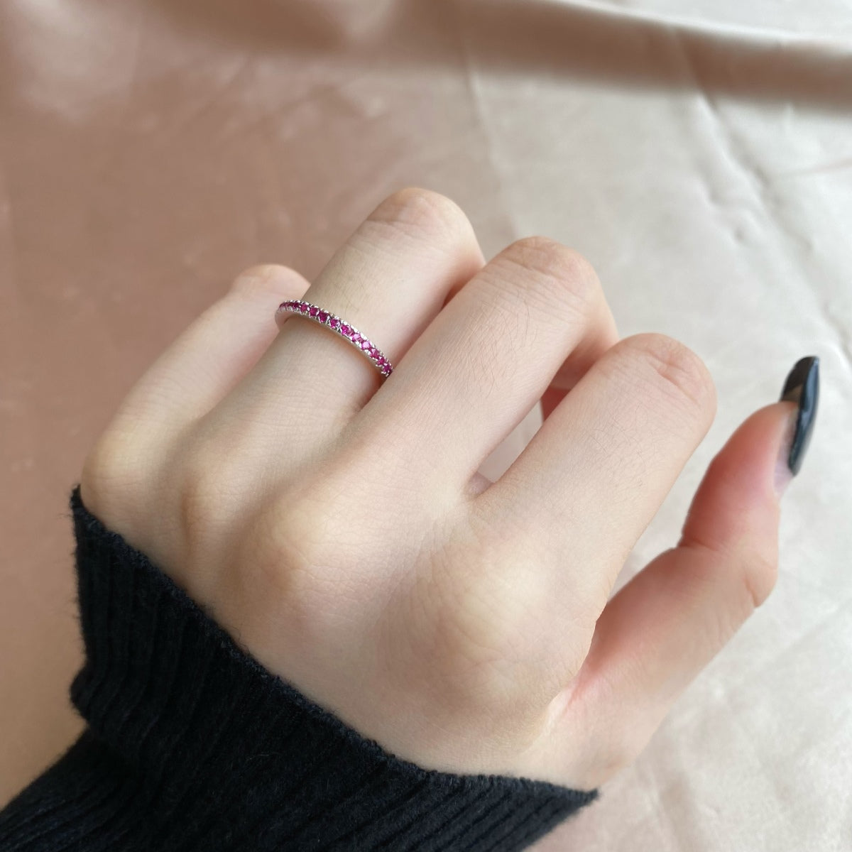 [Polaidi Jewelry]Delicate Sparkling Round Cut Daily Ring