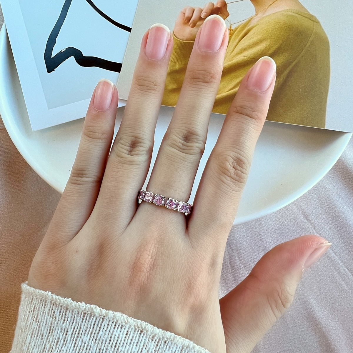 [Polaidi Jewelry]Eternity Round Cut Tennis Ring
