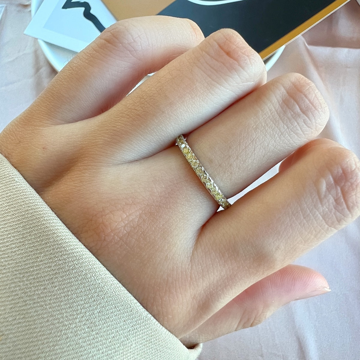 [Polaidi Jewelry]Delicate Sparkling Round Cut Daily Ring