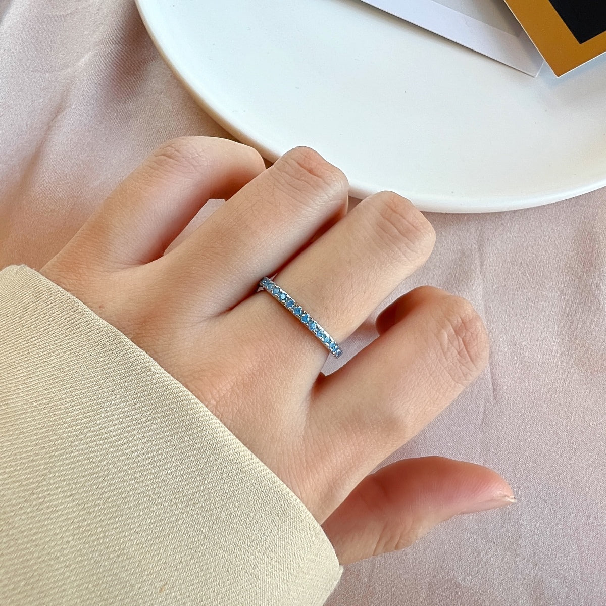 [Polaidi Jewelry]Delicate Sparkling Round Cut Daily Ring