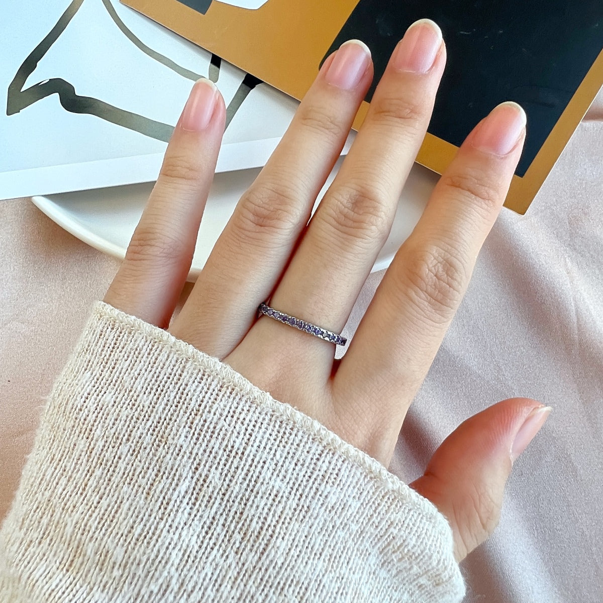 [Polaidi Jewelry]Delicate Sparkling Round Cut Daily Ring