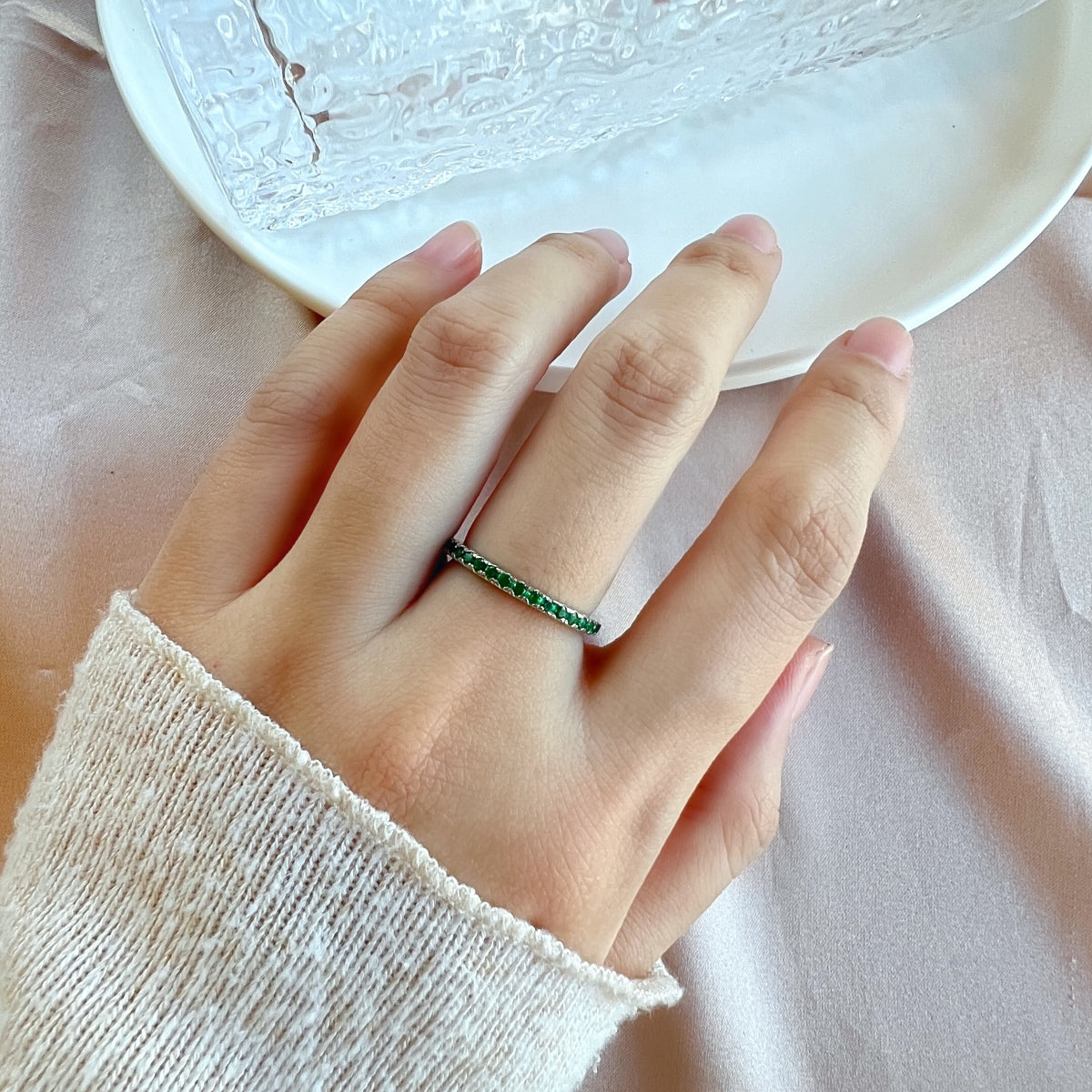 [Polaidi Jewelry]Delicate Sparkling Round Cut Daily Ring