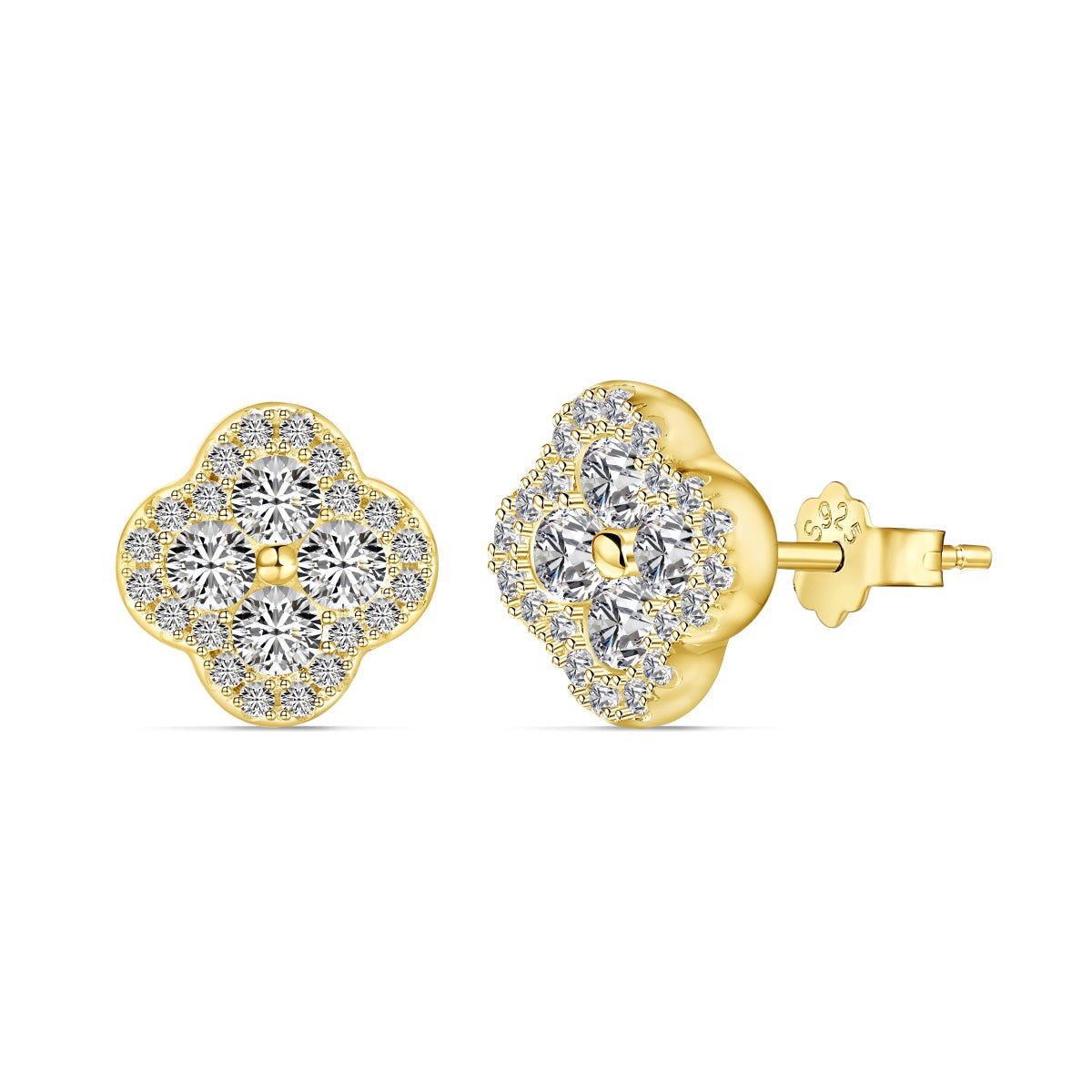 [Polaidi Jewelry]Four-Leaf Clover Flower Shaped Earrings