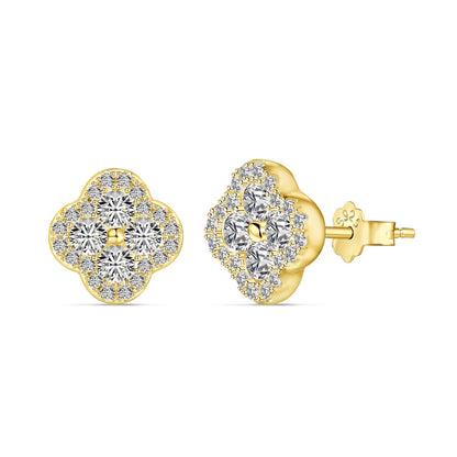 [Polaidi Jewelry]Four-Leaf Clover Flower Shaped Earrings
