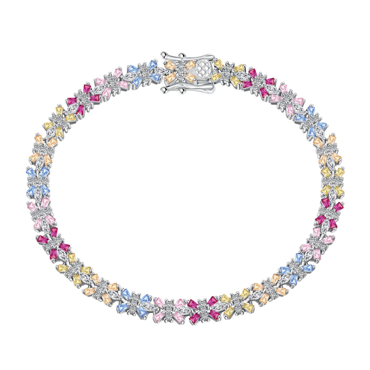 [Polaidi Jewelry]Radiant Colorful Emerald Cut Party Bracelet