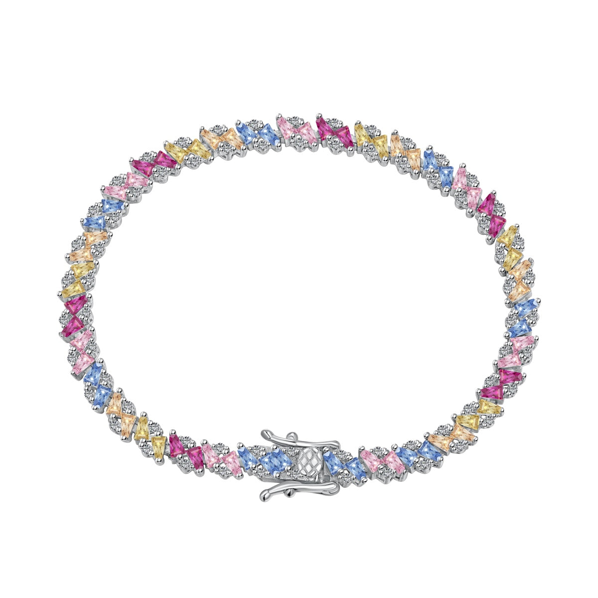 [Polaidi Jewelry]Ornate Sparkling Multi Cut Party Bracelet