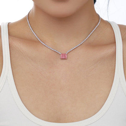 [Polaidi Jewelry]4.0 Carat Elegant Radiant Cut Necklace