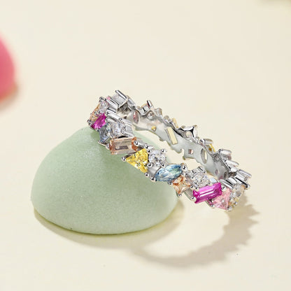 [Polaidi Jewelry]Dazzling Polychromatic Multi cut Daily Ring
